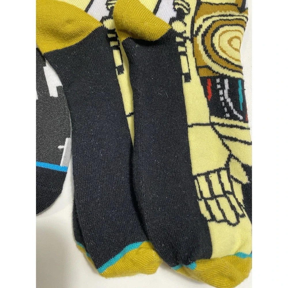 Star Wars Men's Cotton Blend Crew Socks C-3PO & Stormtrooper Theme Size 7-12